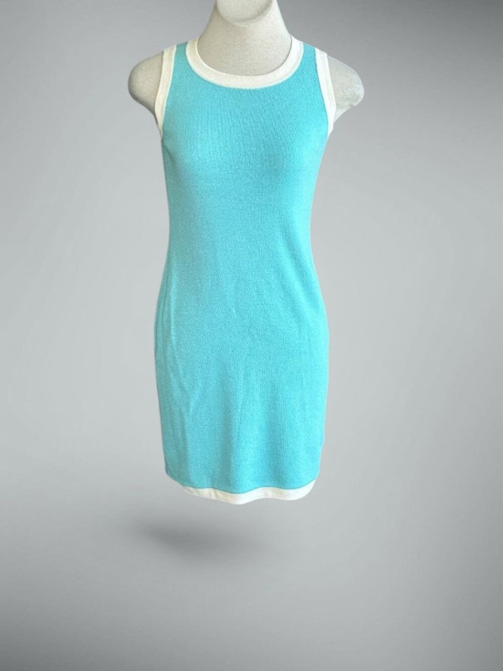 St. John Collection Aqua Blue Santana Knit Sheath Dress Size 2